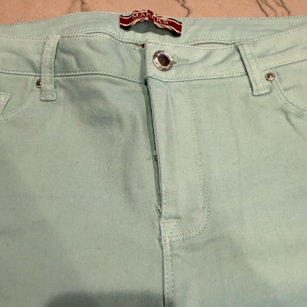 Makers of True Originals Mint Green Skinny Jeans Size 31 Pastel Stretch - Picture 3 of 16